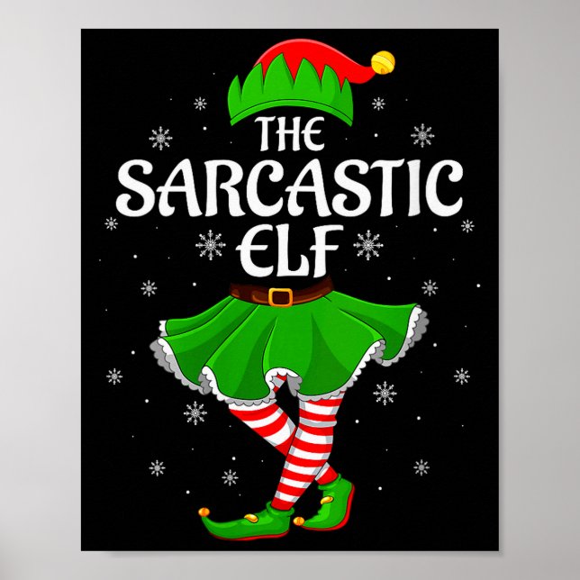 Womens Sarcastic Elf Christmas Family Girls Women  Poster (Vorne)