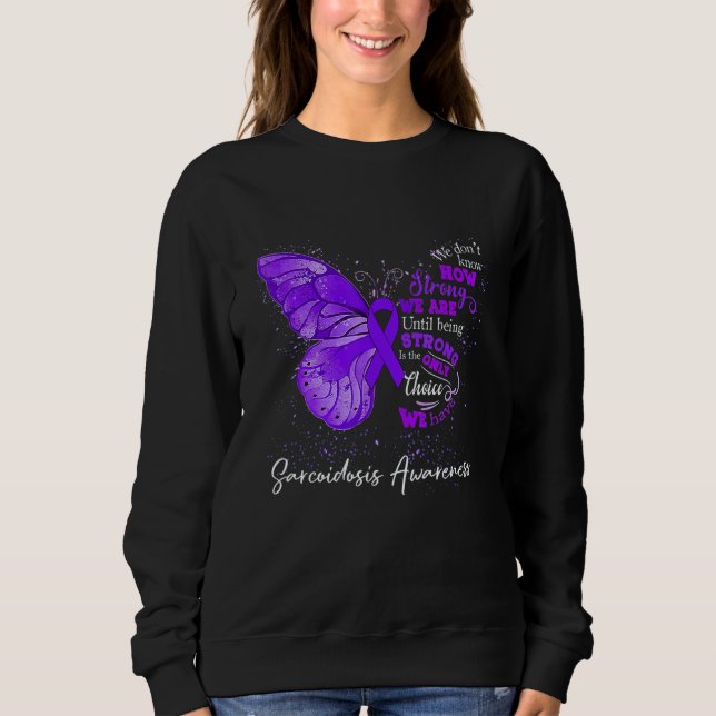 Womens Sarcoidosis Awareness Purple Ribbon Butterf Sweatshirt (Vorderseite)