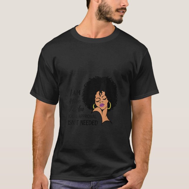 Womens Sassy African American Woman Curly Afro Bla T-Shirt (Vorderseite)