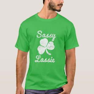 Womens Sassy Lassie St Patricks Day Niedlich Funny T-Shirt