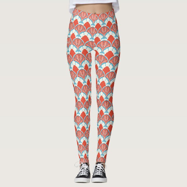 Women's Scallop Print Leggings (Vorderseite)
