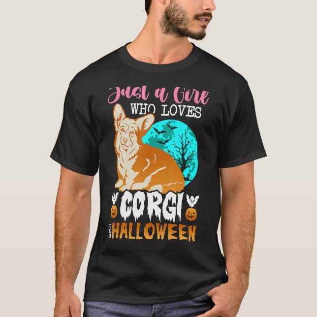 Womens Scary Halloween dog corgi holder T-Shirt (Vorderseite)