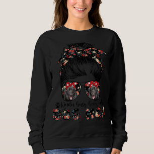 Womens Schipperke Dog Mama Messy Bun Haar Brille Sweatshirt