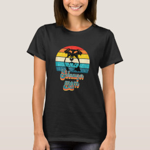 Womens Schnauzer Mama Retro Vintag Sunset Distress T-Shirt