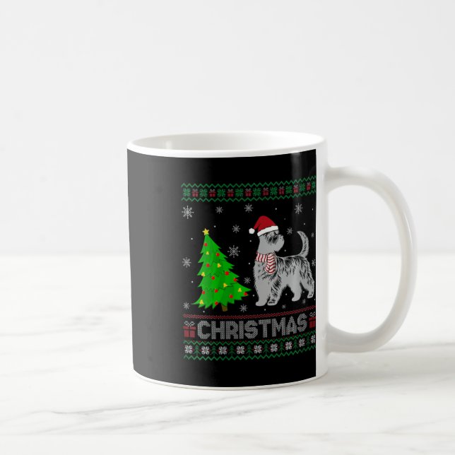 Womens Scottie Dog Xmas Tree Lighting Ugly Christm Kaffeetasse (Rechts)