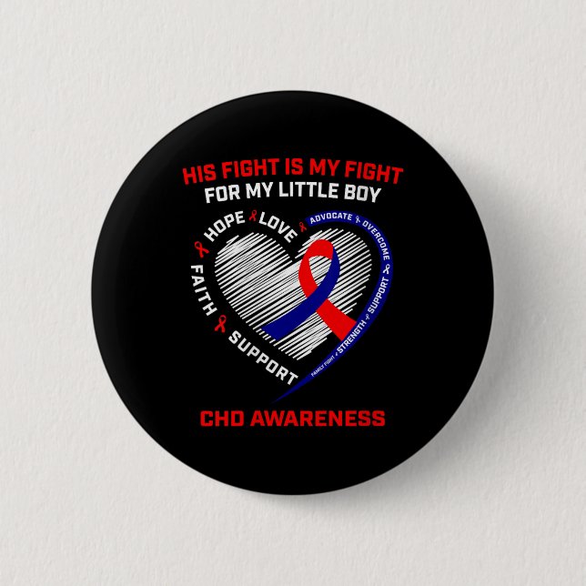 Womens Sein Kampf Kleiner Junge Son Chd Bewusstsei Button (Vorderseite)