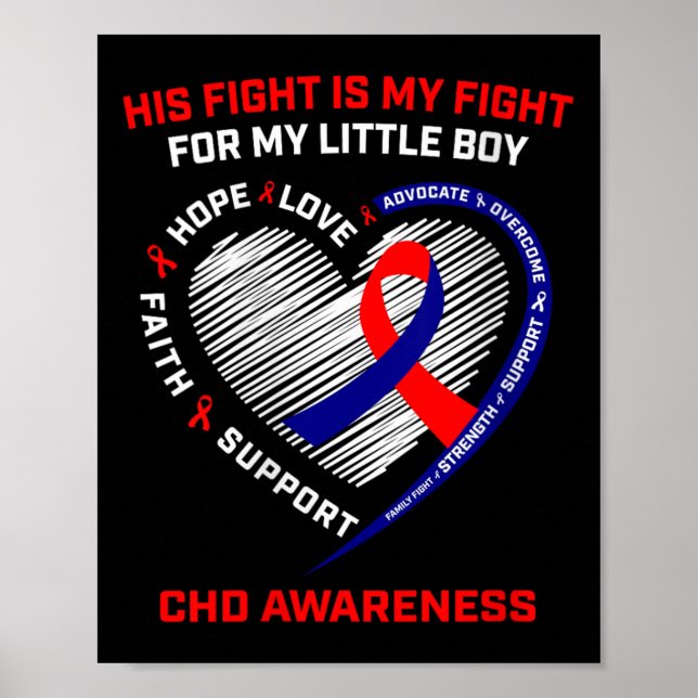 Womens Sein Kampf Kleiner Junge Son Chd Bewusstsei Poster (Vorne)