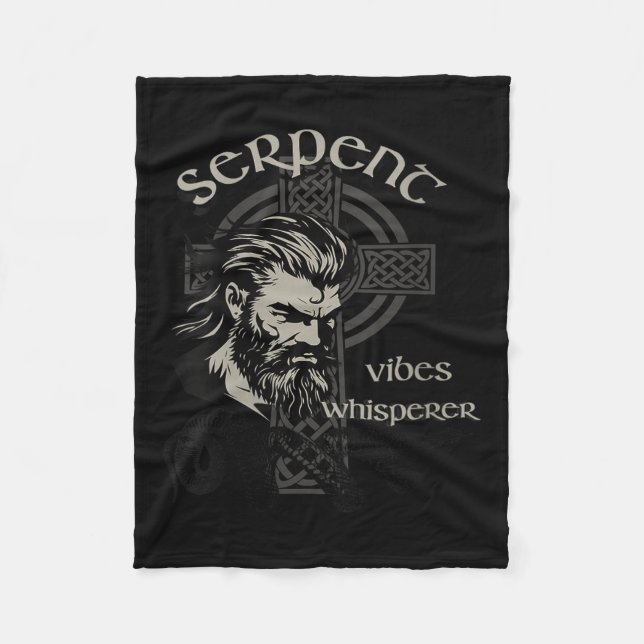 Womens Serpent Vibes Whisperer Nordic Mystic Beard Fleecedecke (Vorderseite)
