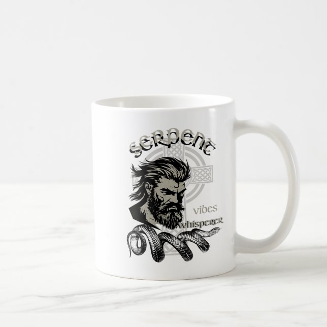 Womens Serpent Vibes Whisperer Nordic Mystic Beard Kaffeetasse (Rechts)