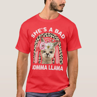 Womens Shes a Bad Momma Llama Mothers Day Gifts Ma T-Shirt