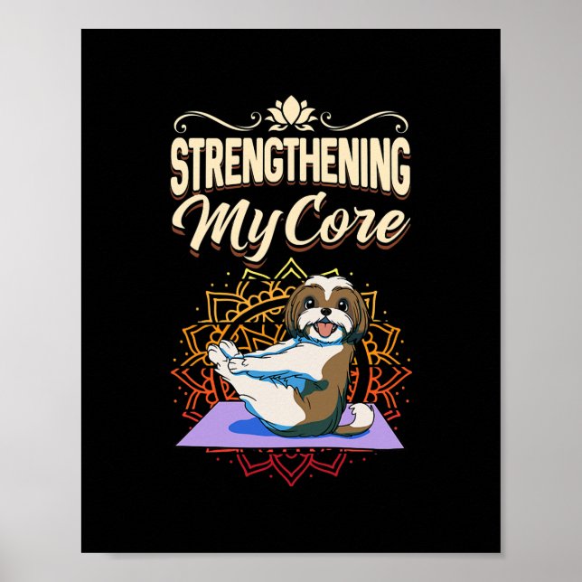 Womens Shih Tzu Funny Yoga Class Design Poster (Vorne)