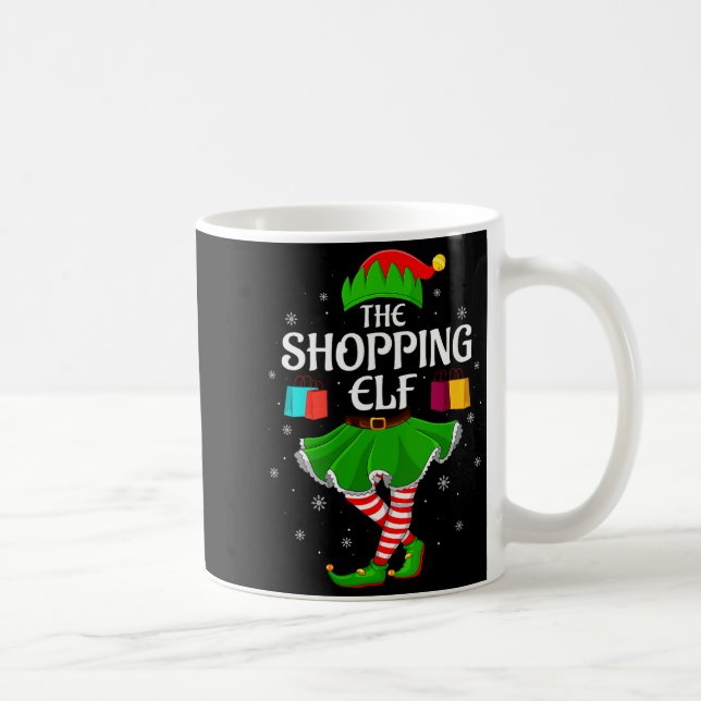 Womens Shopng Elf Christmas Family Girls Women Elf Kaffeetasse (Rechts)
