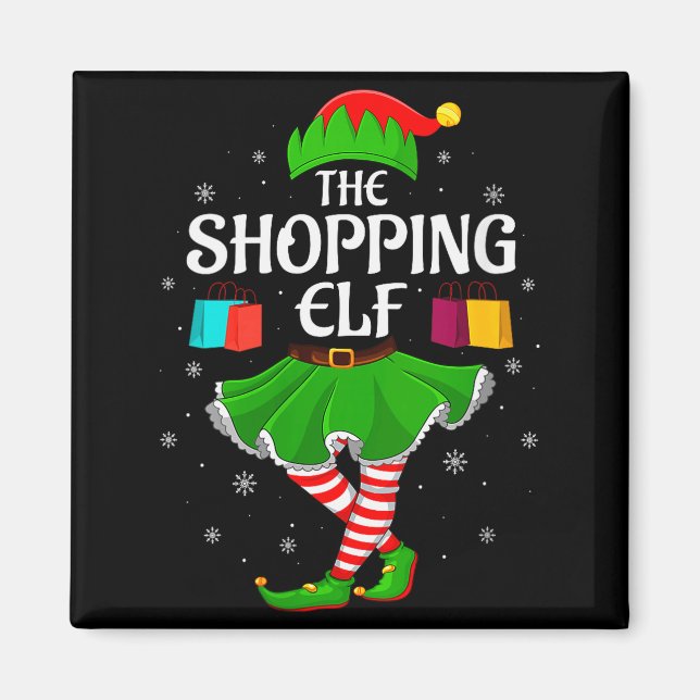 Womens Shopng Elf Christmas Family Girls Women Elf Magnet (Vorne)