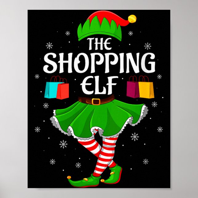 Womens Shopng Elf Christmas Family Girls Women Elf Poster (Vorne)