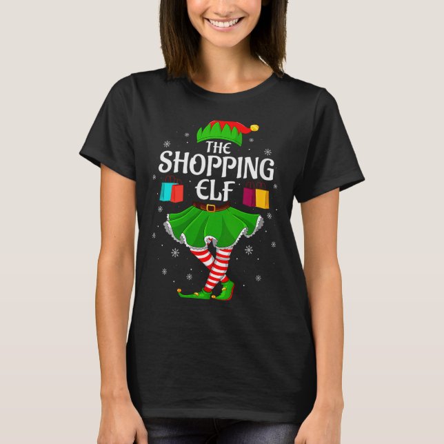 Womens Shopng Elf Christmas Family Girls Women Elf T-Shirt (Vorderseite)