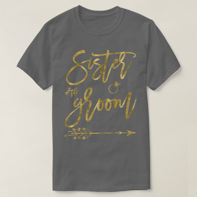 Womens Sister Of Bride Shirt With Arrow Dark Yello (Design vorne)