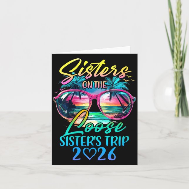 Womens Sisters On The Loose Sisters Trip 2026 Funn Karte (Vorderseite)