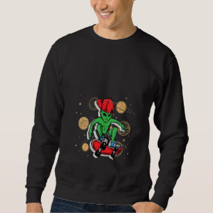 Womens Skate Alien Skater Planets Universe Galaxie Sweatshirt