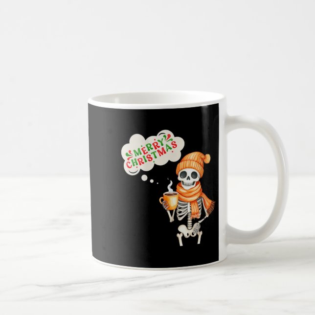Womens Skeleton Speak Merry Christmas Waer F And H Kaffeetasse (Rechts)