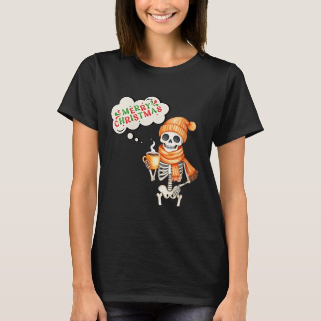 Womens Skeleton Speak Merry Christmas Waer F And H T-Shirt (Vorderseite)