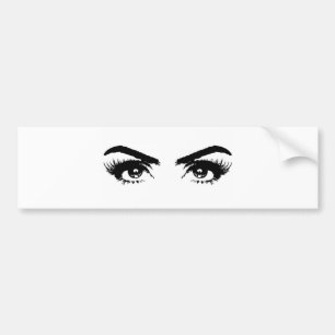 Womens Sketch Eyebrows Autoaufkleber
