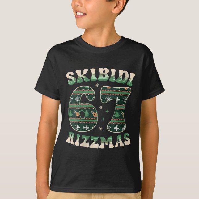 Womens Skibidi Rizzmas 67 Six Seven Meme Ugly Chri T-Shirt (Vorderseite)