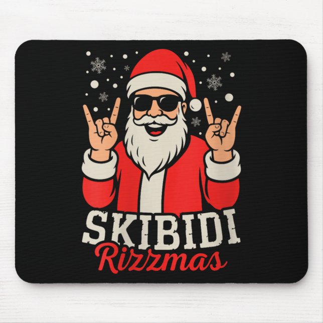 Womens Skibidi Rizzmas Christmas Rizz Santa Claus  Mousepad (Vorne)