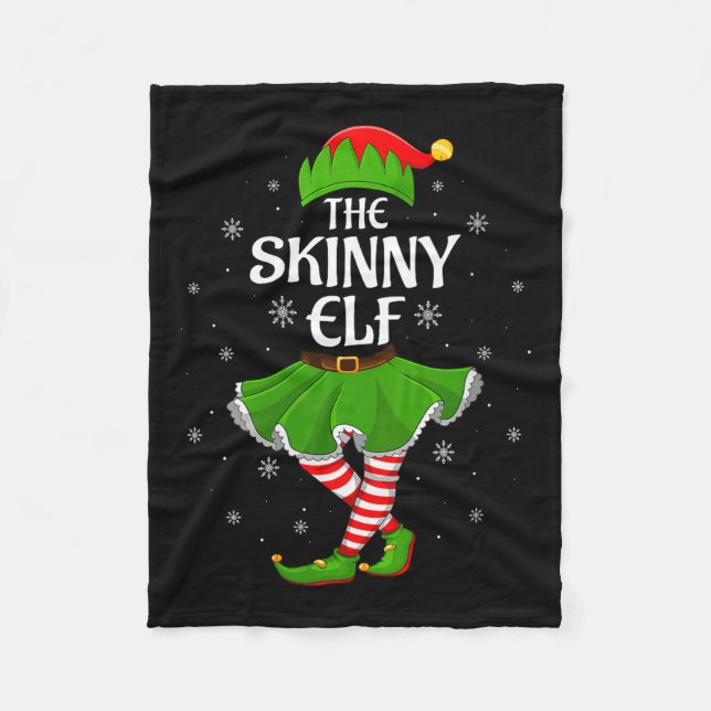 Womens Skinny Elf Christmas Family Girls Women Elf Fleecedecke (Vorderseite)