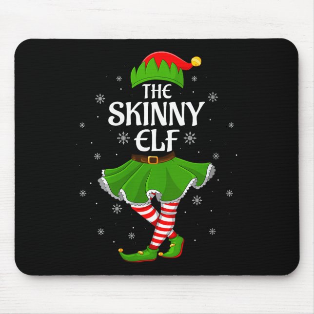 Womens Skinny Elf Christmas Family Girls Women Elf Mousepad (Vorne)