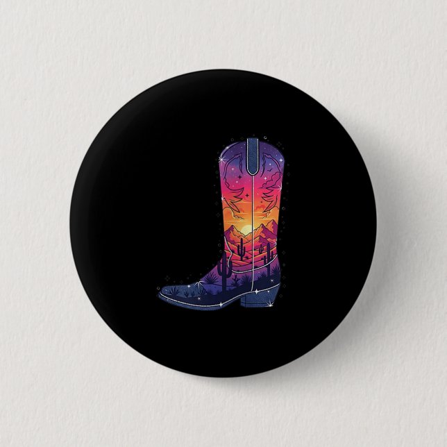 Womens Sky Cowgirl Boot Desert Sunset Dreamers Boh Button (Vorderseite)