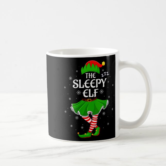Womens Sleepy Elf Christmas Family Girls Women Elf Kaffeetasse (Rechts)