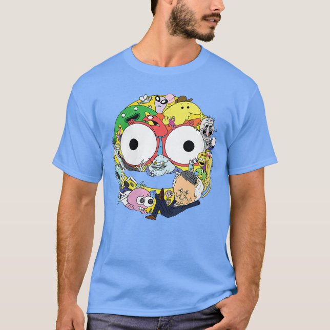 Womens Smiling Friends Smiley Face Character Colla T-Shirt (Vorderseite)