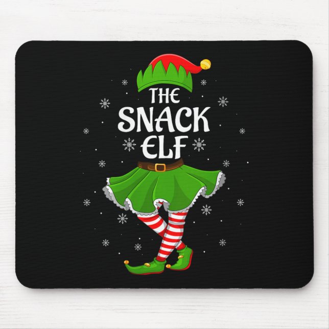 Womens Snack Elf Christmas Family Girls Women Elf  Mousepad (Vorne)