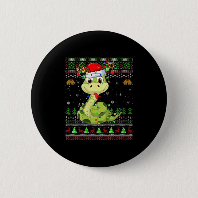 Womens Snake Ugly Christmas Sweaters Reindeer Sant Button (Vorderseite)