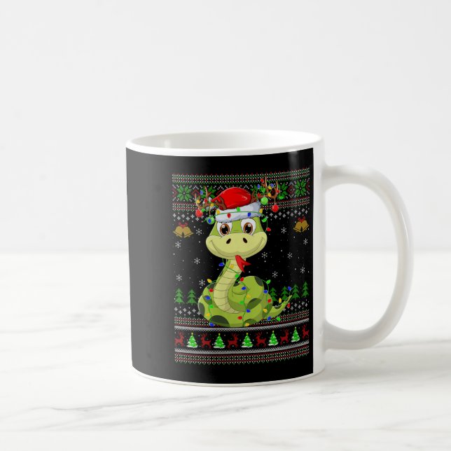 Womens Snake Ugly Christmas Sweaters Reindeer Sant Kaffeetasse (Rechts)
