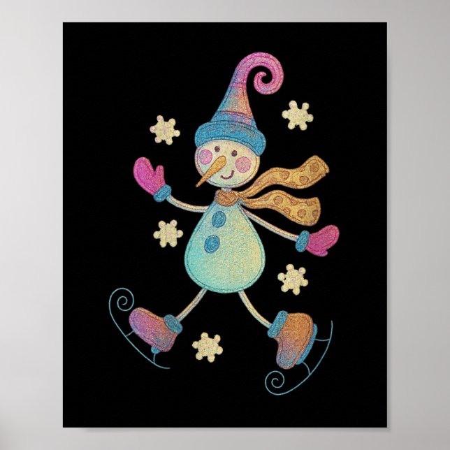 Womens Snowman Christmas 2025 Family Matching Funn Poster (Vorne)