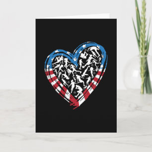 Women's Soccer Heart - USA Flag Karte