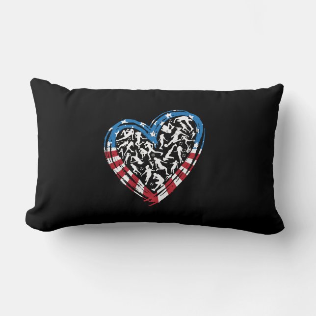 Women's Soccer Heart - USA Flag Lendenkissen (Vorderseite)