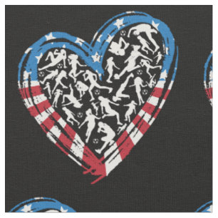 Women's Soccer Heart - USA Flag Stoff