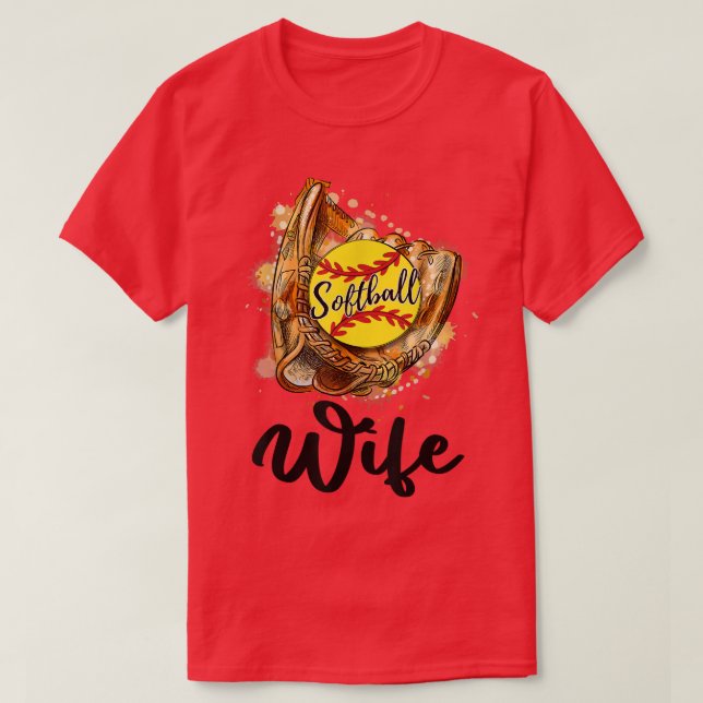 Womens Softball Ehefrau T-Shirt (Design vorne)