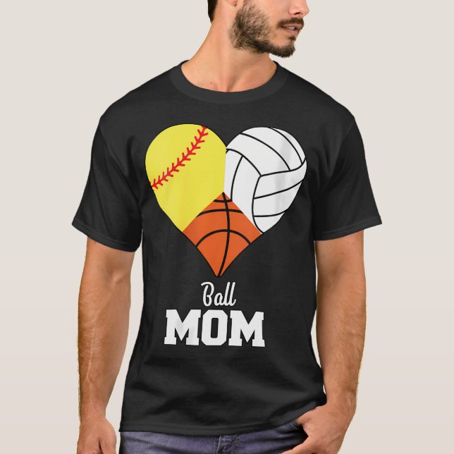 Womens Softball Mama Basketball Mama Volleyball Ma T-Shirt (Vorderseite)