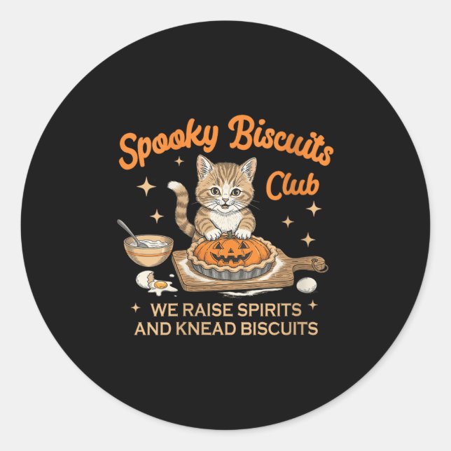 Womens Soky Biscuits Club Halloween Bäckerei Runder Aufkleber (Vorderseite)