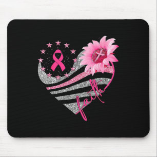 Womens Sonnenblume Rosa Ribbon Faith Brustkrebs A Mousepad