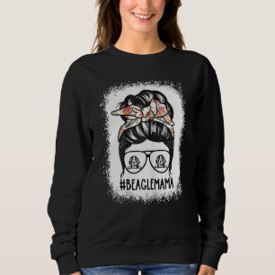 Womens Sonnenbrille Beagle Mama Messy Bun Hair Gla Sweatshirt