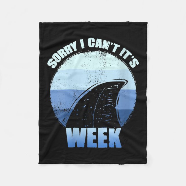 Womens Sorry I Can't It's Week Funny Shark Gift V- Fleecedecke (Vorderseite)