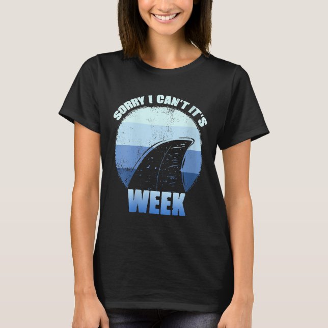 Womens Sorry I Can't It's Week Funny Shark Gift V- T-Shirt (Vorderseite)