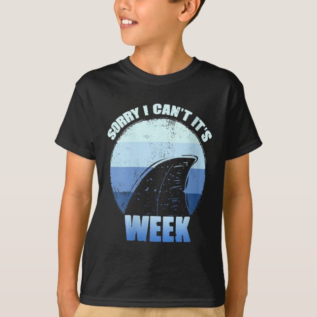 Womens Sorry I Can't It's Week Funny Shark Gift V- T-Shirt (Vorderseite)