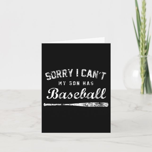 Womens Sorry I Can't My Son Has Baseball Baseball  Karte (Vorderseite)