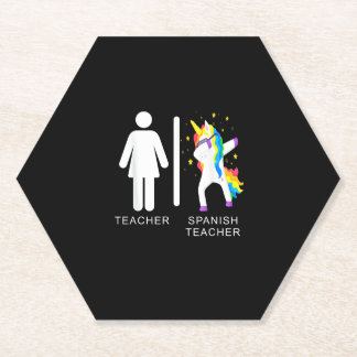 Womens Spanish Teacher Unicorn Dabbing funny spani Untersetzer