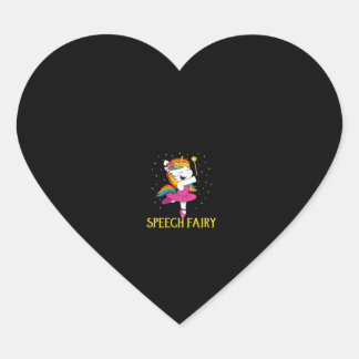 Womens Speech Fairy Funny Unicorn V-Neck T-Shirt Herz-Aufkleber